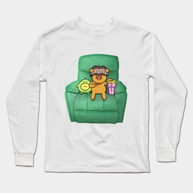 armchair bowlcut Long Sleeve T-Shirt by Bowlcut Pug